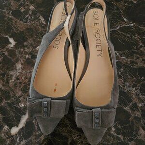 Nine West Flat Velvet Grey Shoes